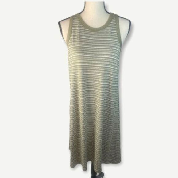 A New Day Tank Dress Green & White Striped Large NWT - Picture 1 of 8